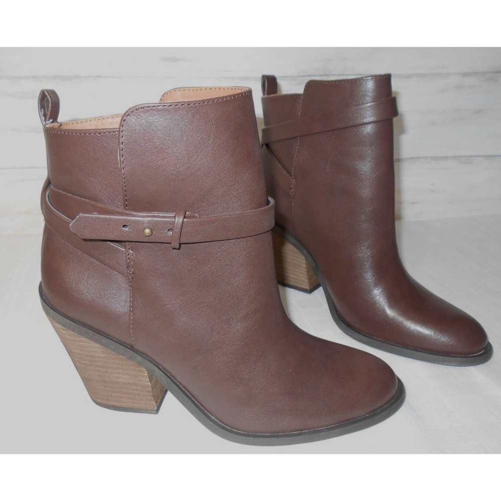 NEW! LUCKY Brand Jeans Co. Size 7 M Womens BROWN High Ankle Heel Boots ENCLINE - Picture 3 of 16
